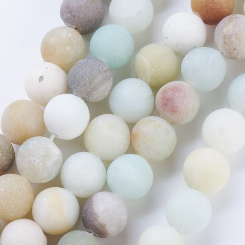 Flower Amazonite Frosted Gemstone Bead | Alberta Bead Store
