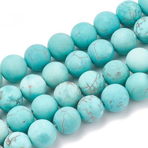 Magnesite Frosted Turquoise Gemstone Bead | Alberta Bead Store