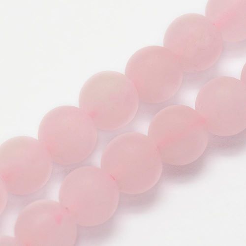 Rose Quartz Frosted Gemstone Bead | Alberta Bead Store