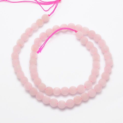 Rose Quartz Frosted Gemstone Bead | Alberta Bead Store