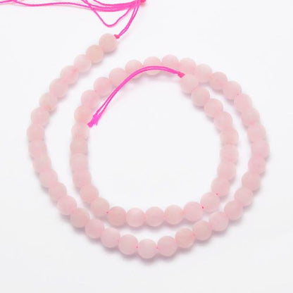 Rose Quartz Frosted Gemstone Bead | Alberta Bead Store