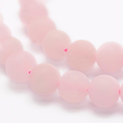 Rose Quartz Frosted Gemstone Bead | Alberta Bead Store