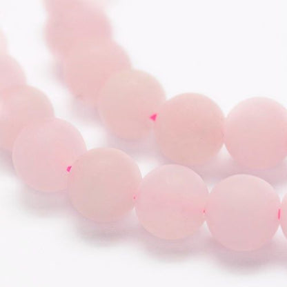 Rose Quartz Frosted Gemstone Bead | Alberta Bead Store