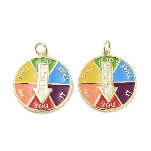Enamel Charm 18k Plated Fuck Spinner 1pc | Alberta Bead Store