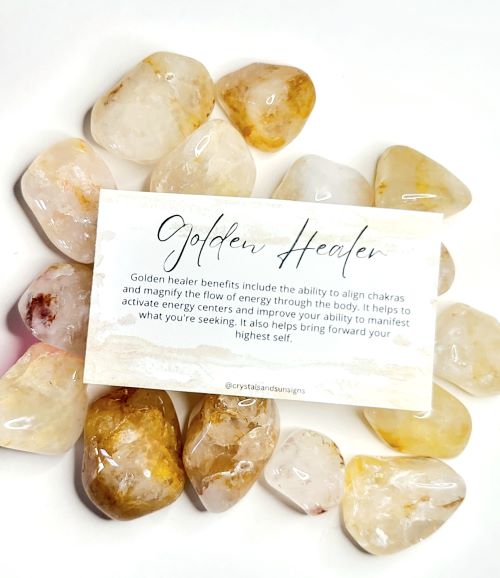 Golden Healer Gemstone Tumbled - Witches Ink LTD - O/A Crystals and Sun Signs