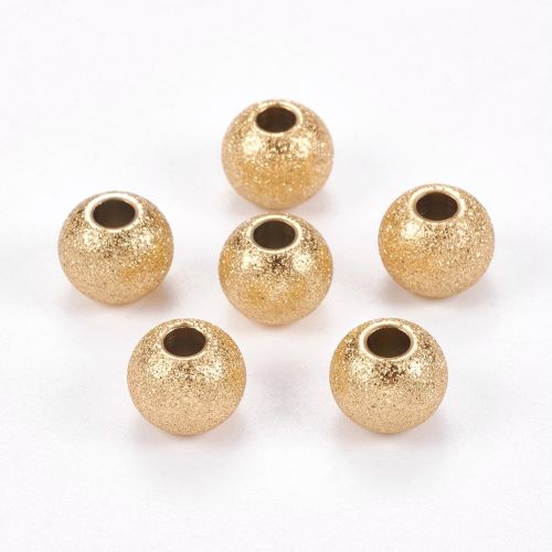 Connector Bead Ion Plated 304SS Textured Gold Round 10pcs | Alberta Bead Store