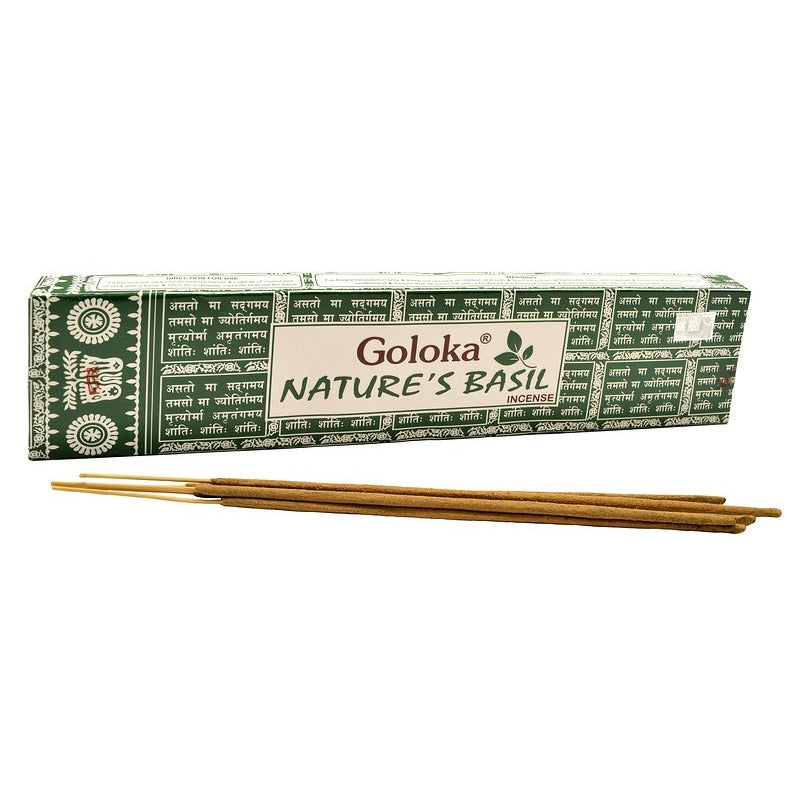 Goloka Nature's Basil Incense - Premium  from Goloka Malasha Incense - Shop now at Crystals and Sun Signs Co