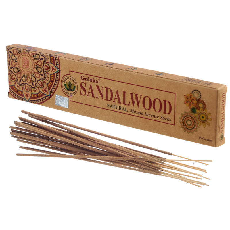Goloka Organika Sandalwood Incense - Premium  from Goloka Malasha Incense - Shop now at Crystals and Sun Signs Co