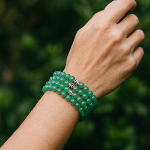 Green Aventurine Gemstone Bracelet - The Stone of Luck!