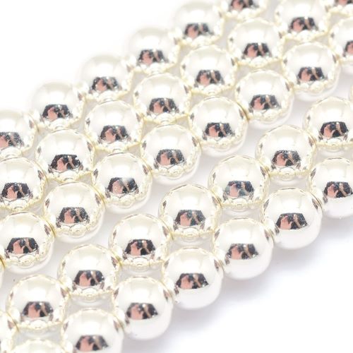 Hematite Silver Beads Strand | Alberta Bead Store