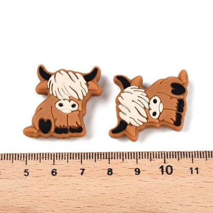 Silicone Bead Highland Cow Brown | Alberta Bead Store