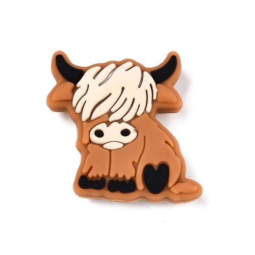 Silicone Bead Highland Cow Brown | Alberta Bead Store