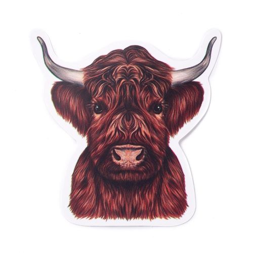 Highland Cow Theme Sticker Pack 50pcs - Crystals and Sun Signs
