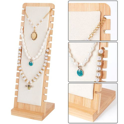 Slant Back Necklace Display in Ivory | Alberta Bead Store