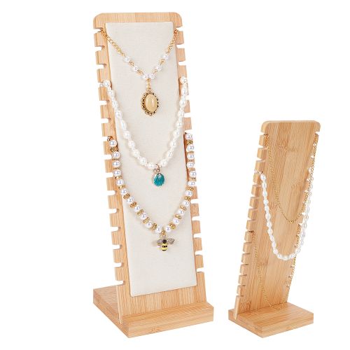 Slant Back Necklace Display in Ivory | Alberta Bead Store