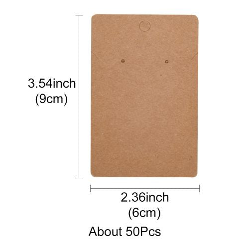 Kraft Rectangle Jewelry Card 50pc | Alberta Bead Store