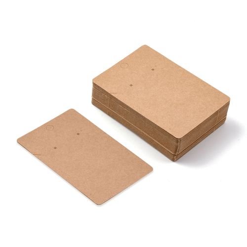 Kraft Rectangle Jewelry Card 50pc | Alberta Bead Store