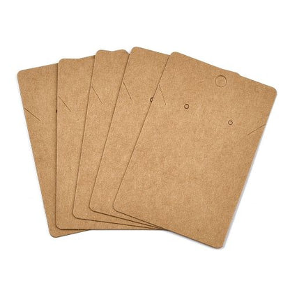 Kraft Rectangle Jewelry Card 50pc | Alberta Bead Store