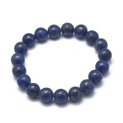 Lapis Lazuli Gemstone Bead Bracelet 8MM | Crystals and Sun Signs Co