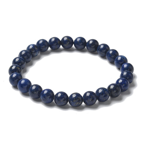 Lapis Lazuli Gemstone Bead Bracelet 8MM | Crystals and Sun Signs Co