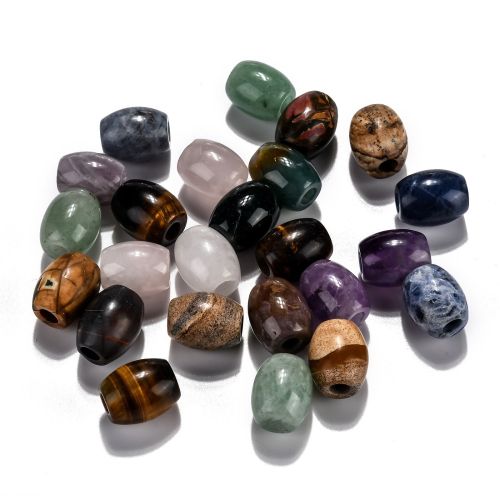 Macrame Gemstone Barrel Bead 4.5MM Hole 6pcs | Alberta Bead Store