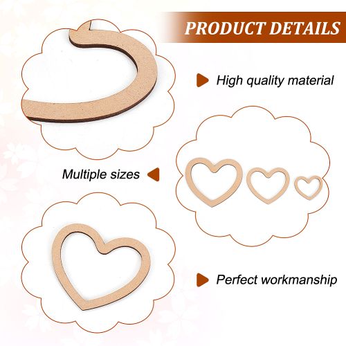 Macrame Heart Wood Frame 3pcs | Alberta Bead Store