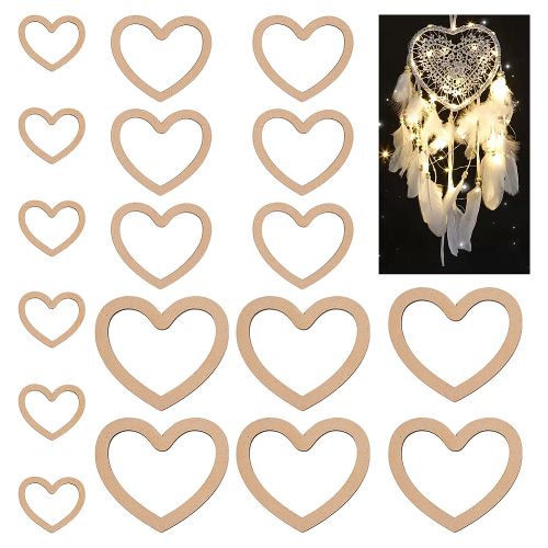 Macrame Heart Wood Frame 3pcs | Alberta Bead Store