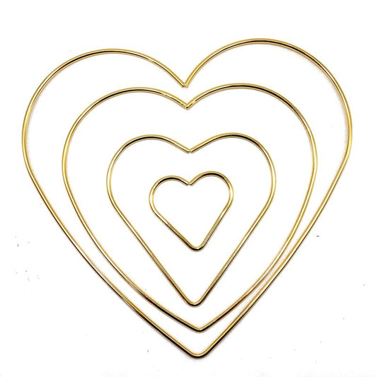 Gold Heart Macrame Hoop 4" | Alberta Bead Store