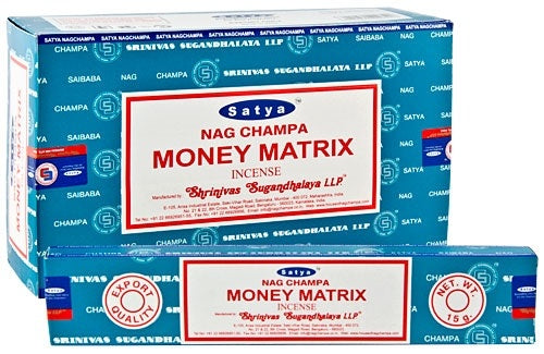 Satya Money Matrix Incense Sticks - Witches Ink LTD - O/A Crystals and Sun Signs