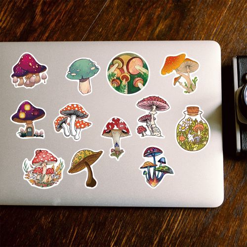 Mushroom Theme Sticker Pack 50pcs | Crystals and Sun Signs Co