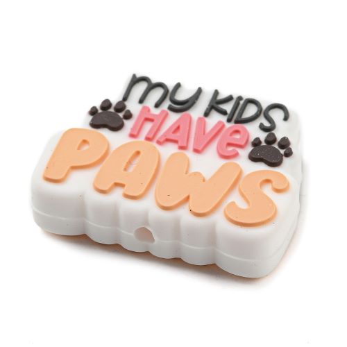 Silicone Bead "My Kids Have Paws" | Alberta Bead Store