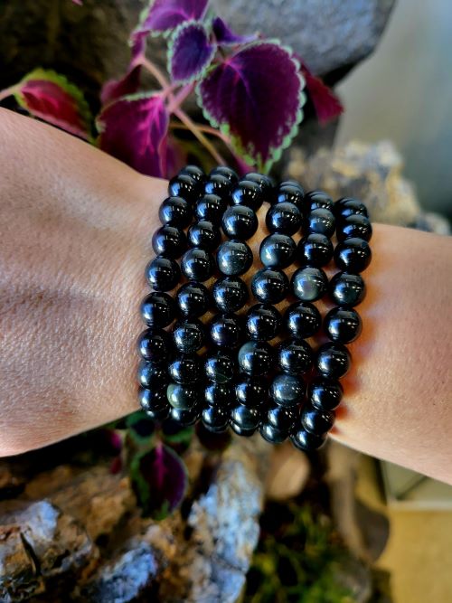 Obsidian Gemstone Bead Bracelet | Crystals and Sun Signs Co