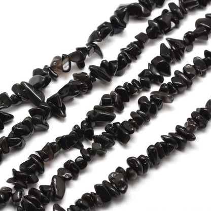 Obsidian Gemstone Chip Bead | Crystals and Sun Signs Co