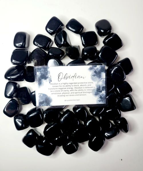 Obsidian Tumbled Gemstone - Crystals and Sun Signs