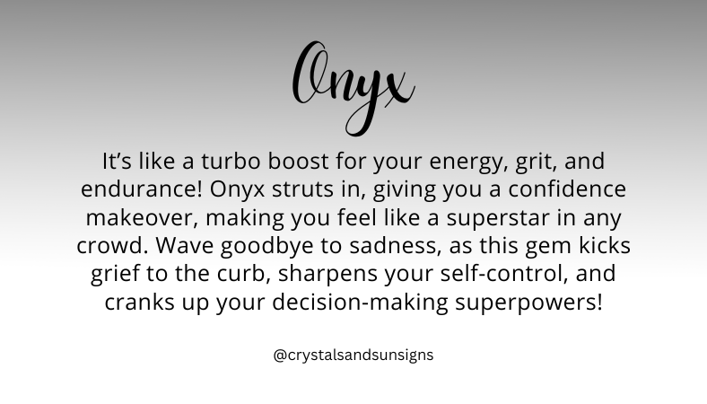 Onyx gemstone healing properties
