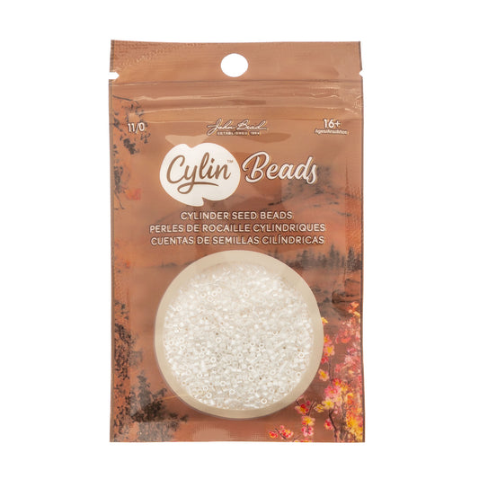 Cylin Bead 11/0 White Pearl Luster - Alberta Bead Store