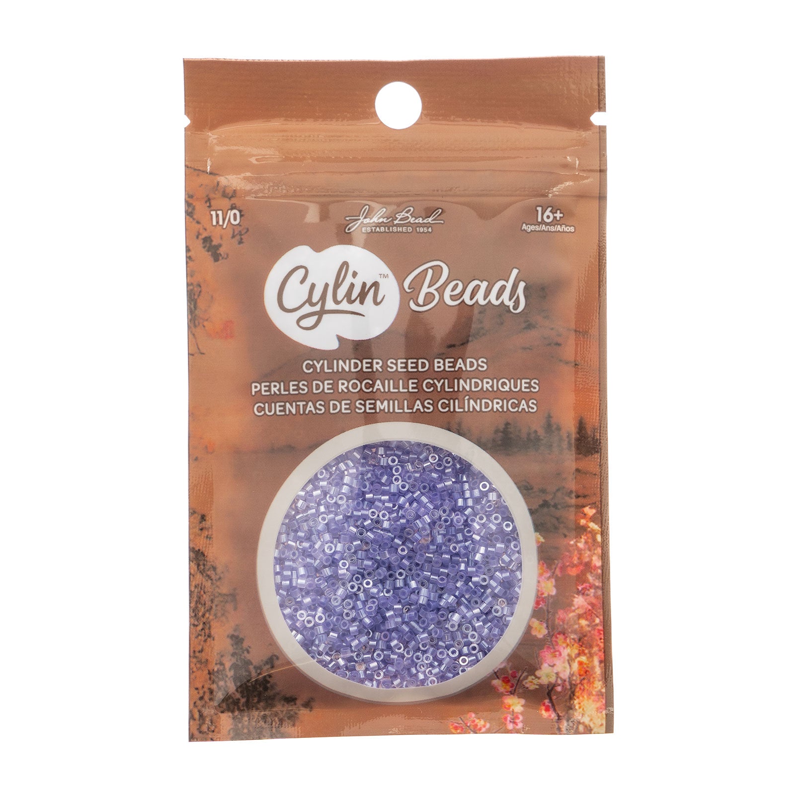 Cylin Bead 11/0 Crystal Purple Lined Ceylon - Alberta Bead Store