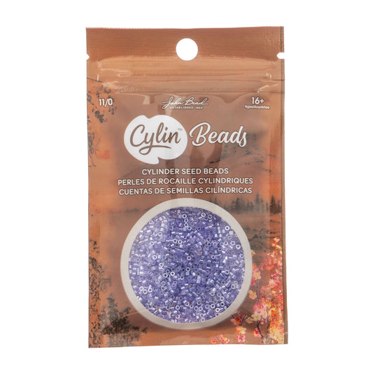 Cylin Bead 11/0 Crystal Purple Lined Ceylon - Alberta Bead Store
