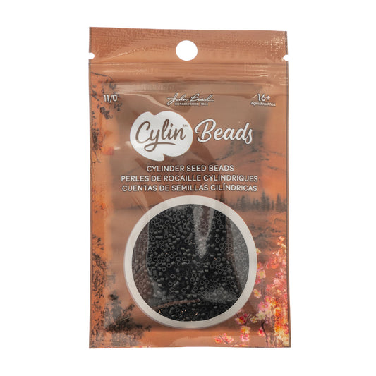 Cylin Bead 11/0 Black Matte - Alberta Bead Store
