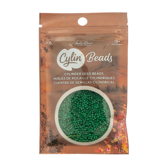 Cylin Bead 11/0 Opaque Jade Green - Alberta Bead Store