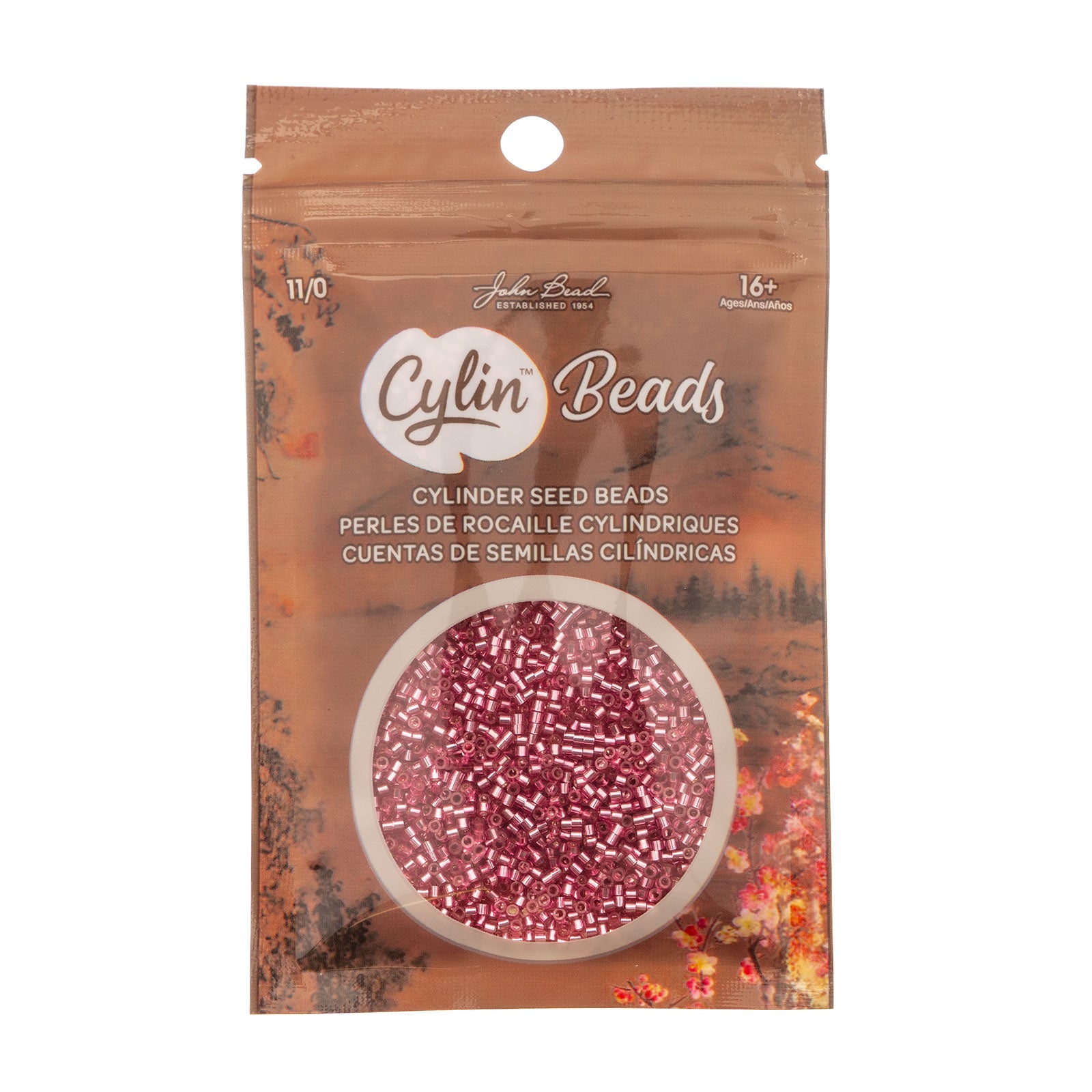 Cylin Bead 11/0 Dark Pink Rose S/L - Alberta Bead Store