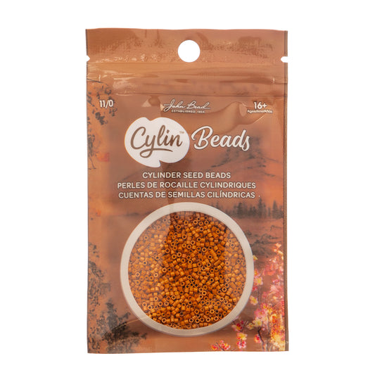 Cylin Bead 11/0 Opaque Pumpkin Orange - Alberta Bead Store