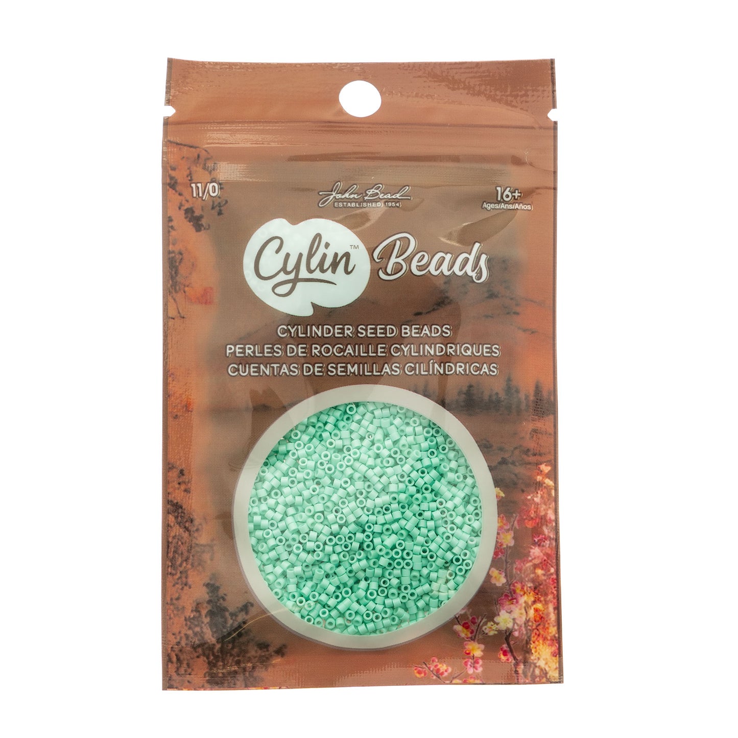 Cylin Bead 11/0 Opaque Seafoam - Alberta Bead Store