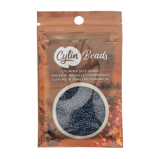 Cylin Bead 11/0 Opaque Navy Blue - Alberta Bead Store