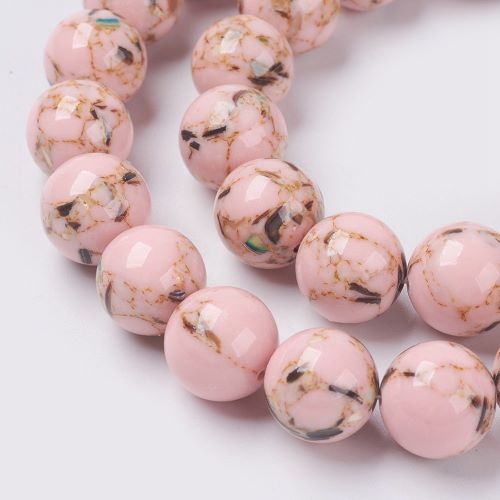 Pink Abalone Shell Assembled Turquoise Gemstone Bead | Alberta Bead Store