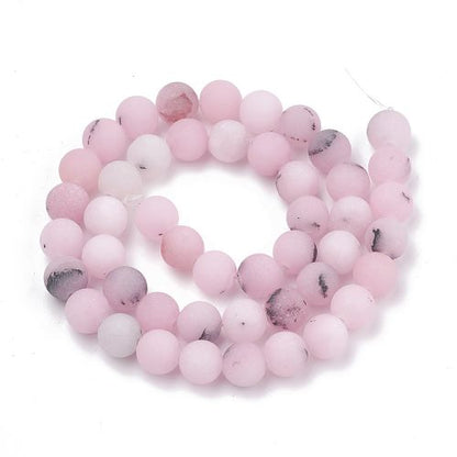 Pink Plum Blossom Jasper Frosted Gemstone Bead | Alberta Bead Store