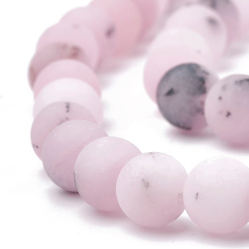 Pink Plum Blossom Jasper Frosted Gemstone Bead | Alberta Bead Store