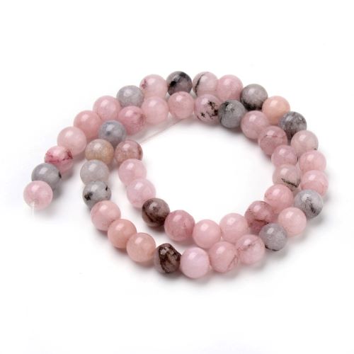 Pink Plum Blossom Jasper Gemstone Bead | Alberta Bead Store