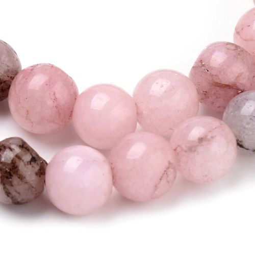 Pink Plum Blossom Jasper Gemstone Bead | Alberta Bead Store