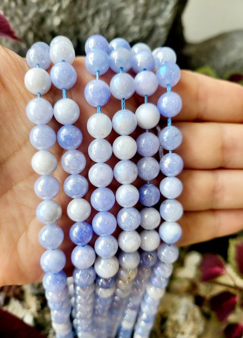 Angelite Electroplated Gemstone Bead | Crystals and Sun Signs Co